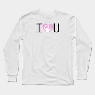 Baby hand print with heart Long Sleeve T-Shirt